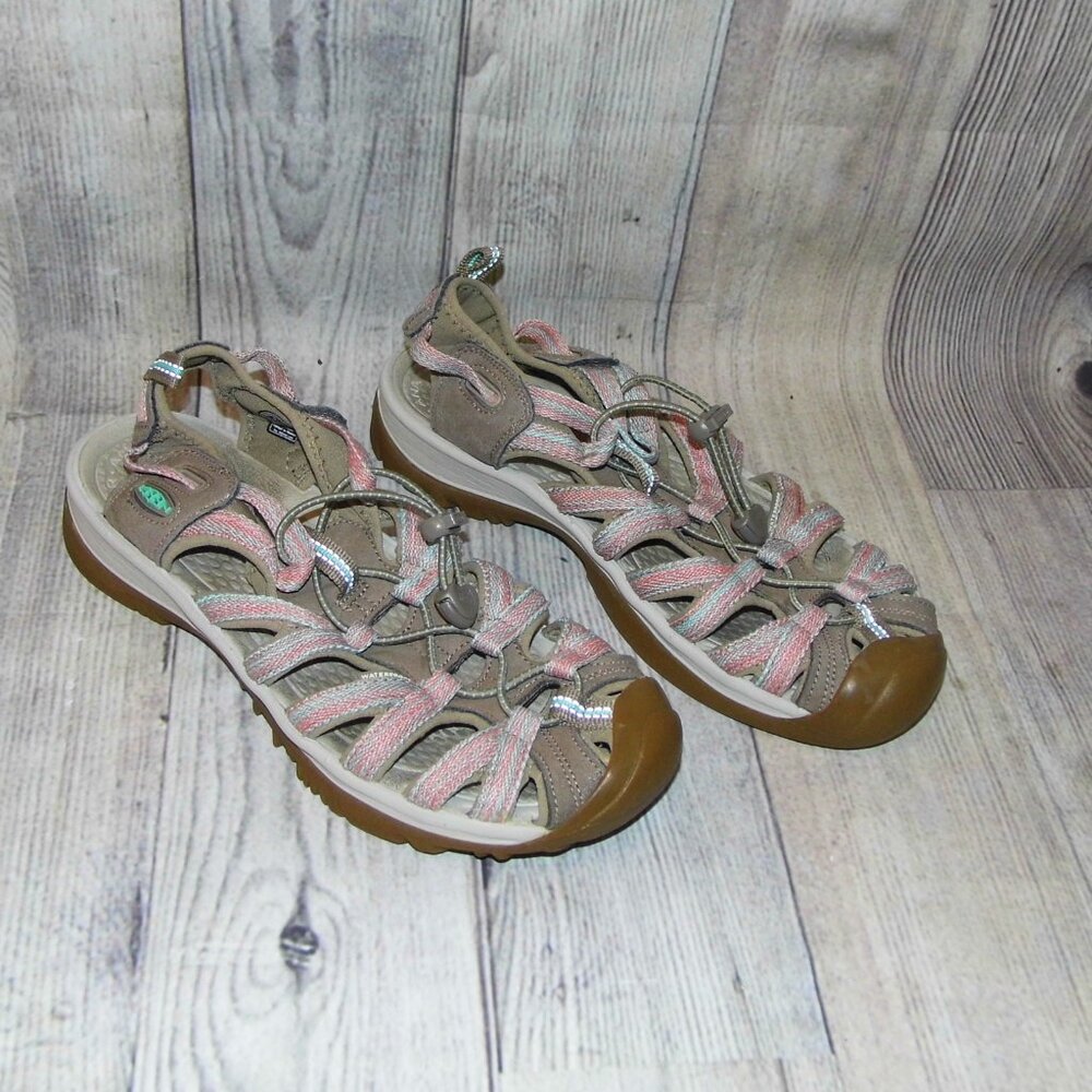 KEEN Whisper Taupe/Coral Sports Sandals Womens Size 9